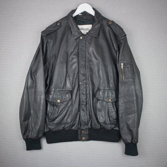 Wilsons Leather Vintage Bomber Leather Jacket Mens Small - Picture 1 of 8